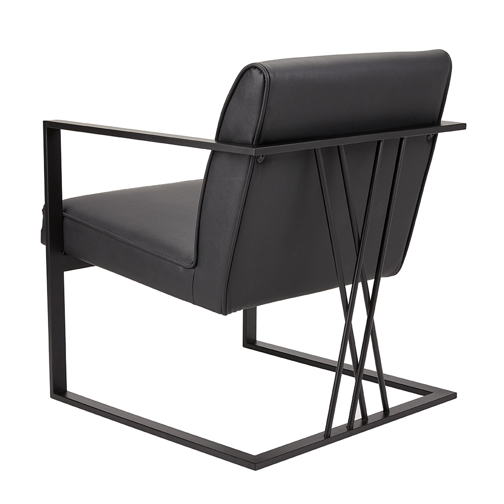 Fairmont Black Leatherette Chair - Black Frame